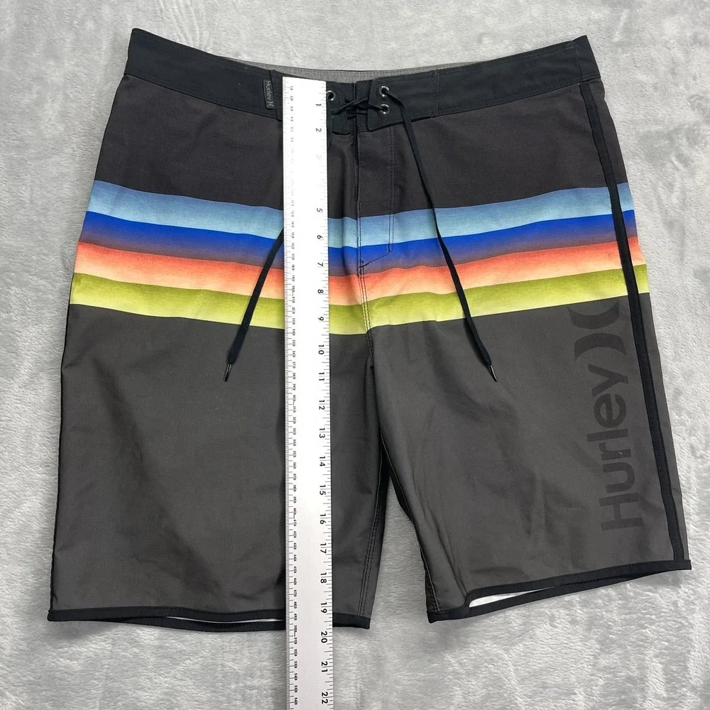 Hurley Shorts Mens 32 Multi Stripes Performance Phantom Board Water Polo Surfing